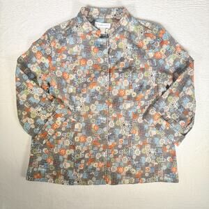 CHRISTOPHER & BANKS Womens L 3/4 Sleeve Light Jacket Boho 60s & 70s Inspired